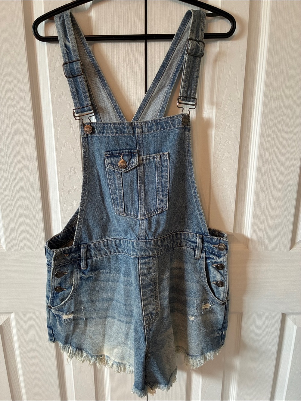 Denim Short Overalls - Blue